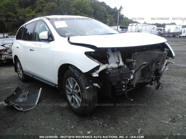 5N1AR2MMXDC649209 - 2013 NISSAN PATHFINDER S/SV/SL/PLATINUM WHITE photo 1