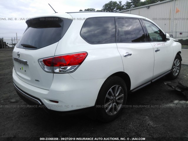 5N1AR2MMXDC649209 - 2013 NISSAN PATHFINDER S/SV/SL/PLATINUM WHITE photo 4