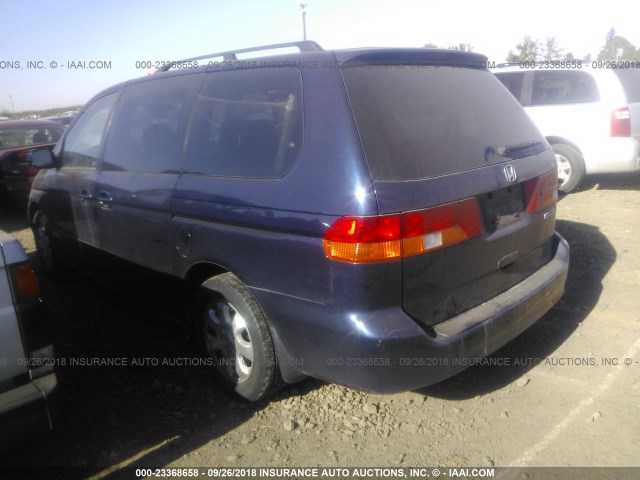 5FNRL18904B041355 - 2004 HONDA ODYSSEY BLUE photo 3