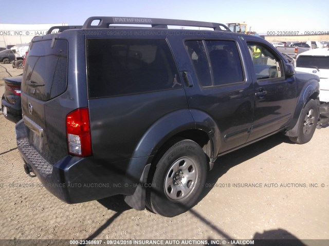 5N1AR18U56C683467 - 2006 NISSAN PATHFINDER LE/SE/XE GRAY photo 4