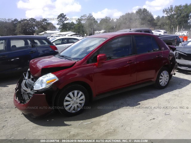 3N1BC1AP3AL438729 - 2010 NISSAN VERSA S/SL RED photo 2