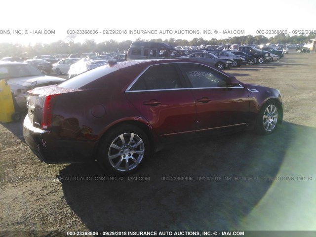 1G6DT57V390144942 - 2009 CADILLAC CTS HI FEATURE V6 RED photo 4