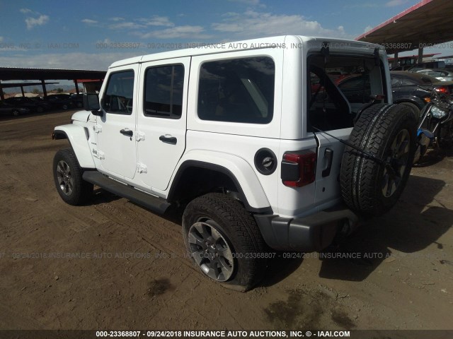 1C4HJXEG4JW147600 - 2018 JEEP WRANGLER UNLIMITE SAHARA WHITE photo 3