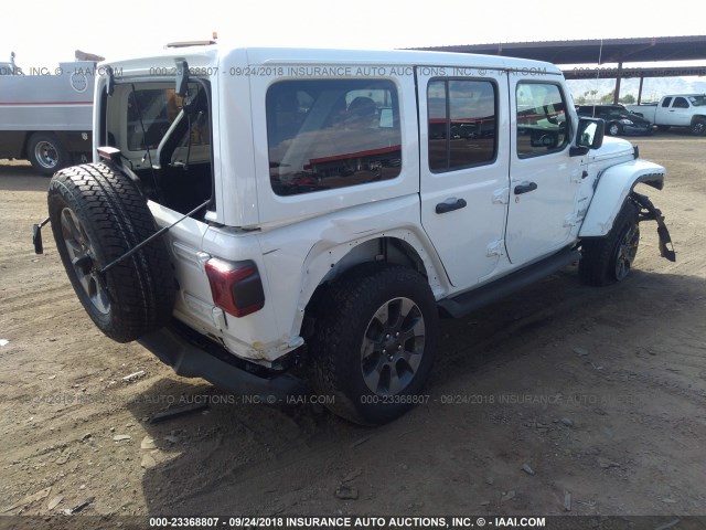 1C4HJXEG4JW147600 - 2018 JEEP WRANGLER UNLIMITE SAHARA WHITE photo 4