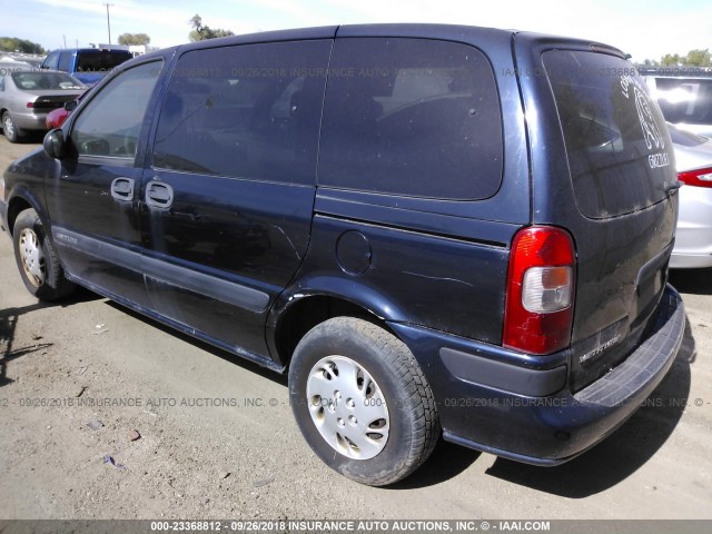 1GNDU03EX1D294201 - 2001 CHEVROLET VENTURE BLUE photo 3