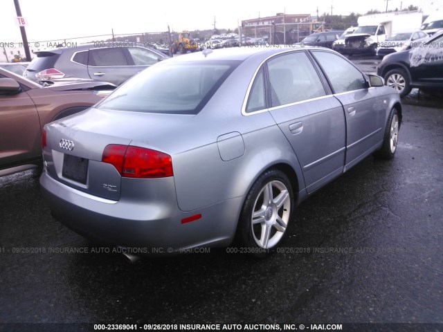 WAUDF78E67A109458 - 2007 AUDI A4 2.0T QUATTRO SILVER photo 4