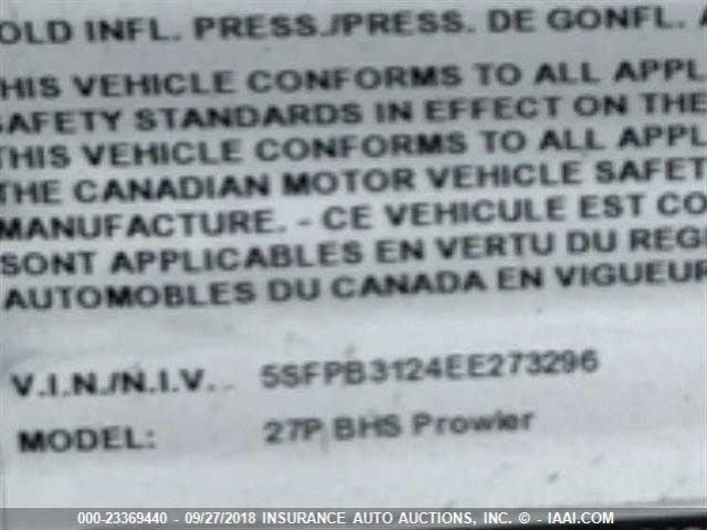 5SFPB3124EE273296 - 2014 HEARTLAND PROWLER  WHITE photo 10