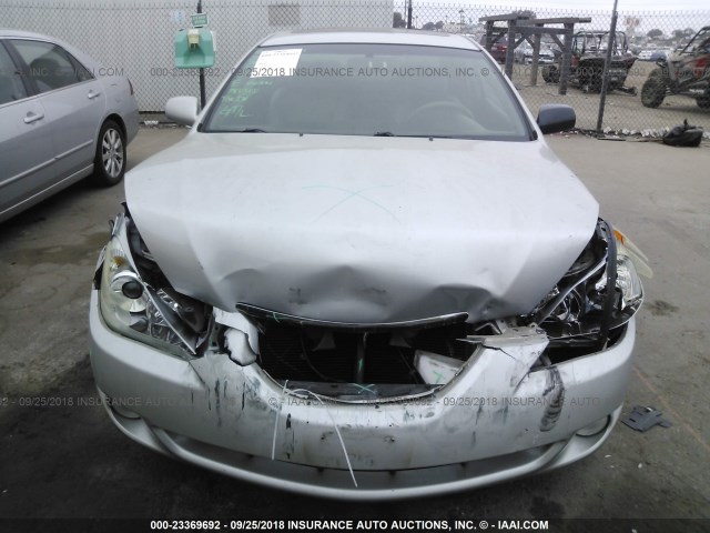 4T1CE30P06U667614 - 2006 TOYOTA CAMRY SOLARA SE/SLE ვერცხლისფერი ფოტო 6