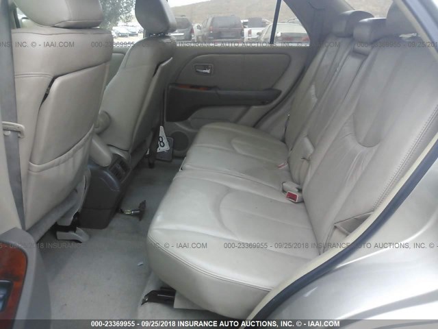 JTJGF10U220135521 - 2002 LEXUS RX 300 GOLD photo 8