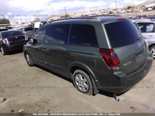 5N1BV28U24N315965 - 2004 NISSAN QUEST S/SE/SL GREEN photo 3