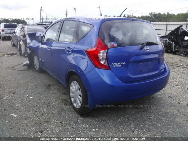 3N1CE2CP7FL353739 - 2015 NISSAN VERSA NOTE S/S PLUS/SV/SL/SR BLUE photo 3