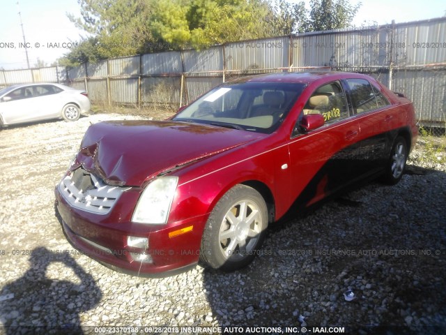 1G6DW677850161020 - 2005 CADILLAC STS RED photo 2