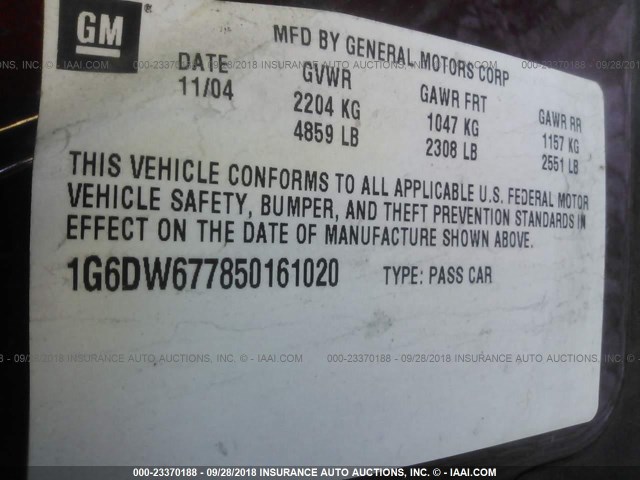 1G6DW677850161020 - 2005 CADILLAC STS Qırmızı foto 9