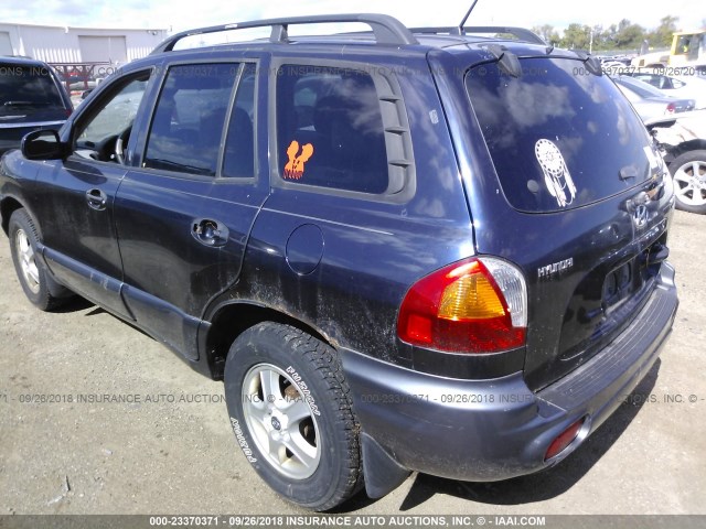 KM8SC73E74U835510 - 2004 HYUNDAI SANTA FE GLS/LX BLUE photo 3