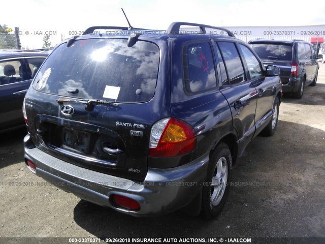 KM8SC73E74U835510 - 2004 HYUNDAI SANTA FE GLS/LX BLUE photo 4