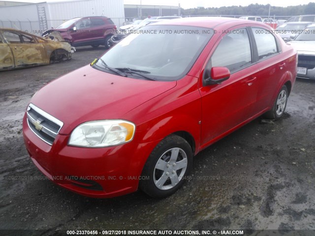 KL1TD56E99B665568 - 2009 CHEVROLET AVEO LS/LT წითელი ფოტო 2