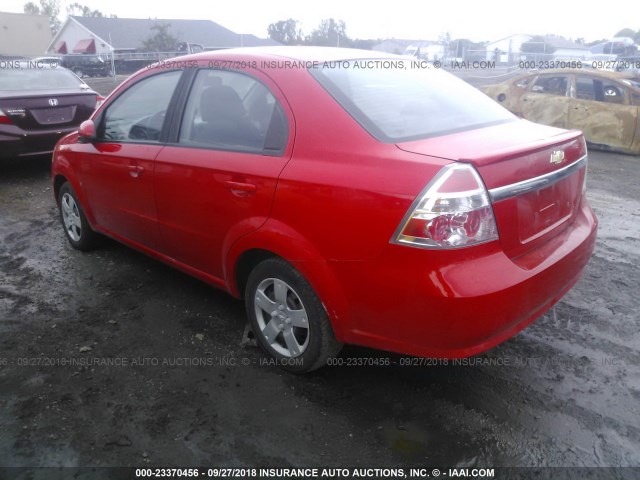 KL1TD56E99B665568 - 2009 CHEVROLET AVEO LS/LT წითელი ფოტო 3