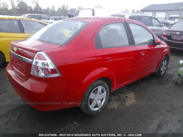 KL1TD56E99B665568 - 2009 CHEVROLET AVEO LS/LT წითელი ფოტო 4