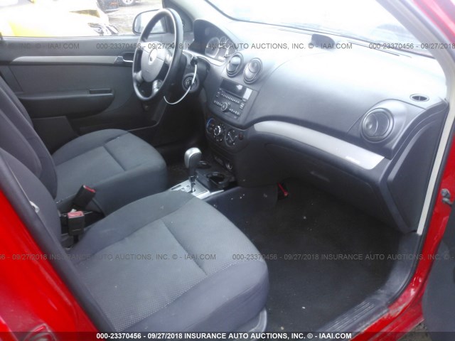 KL1TD56E99B665568 - 2009 CHEVROLET AVEO LS/LT წითელი ფოტო 5