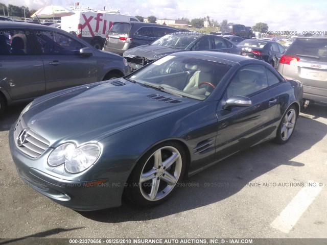 WDBSK75F34F062941 - 2004 MERCEDES-BENZ SL 500 GREEN photo 2