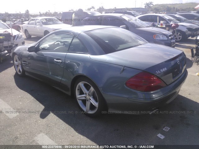 WDBSK75F34F062941 - 2004 MERCEDES-BENZ SL 500 GREEN photo 3