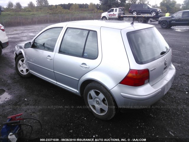 9BWGP61J224056186 - 2002 VOLKSWAGEN GOLF GLS TDI SILVER photo 3