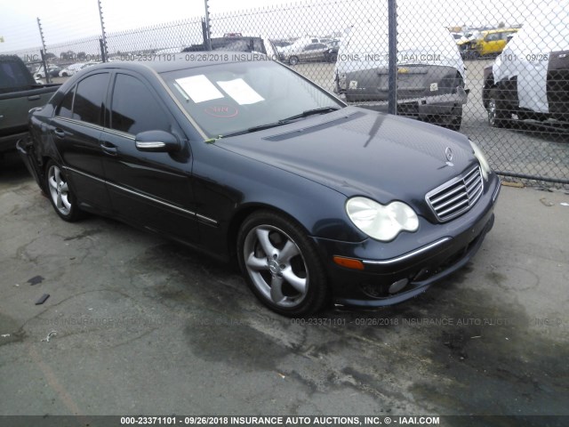 WDBRF40J05F623885 - 2005 MERCEDES-BENZ C 230K SPORT SEDAN Dark Blue photo 1