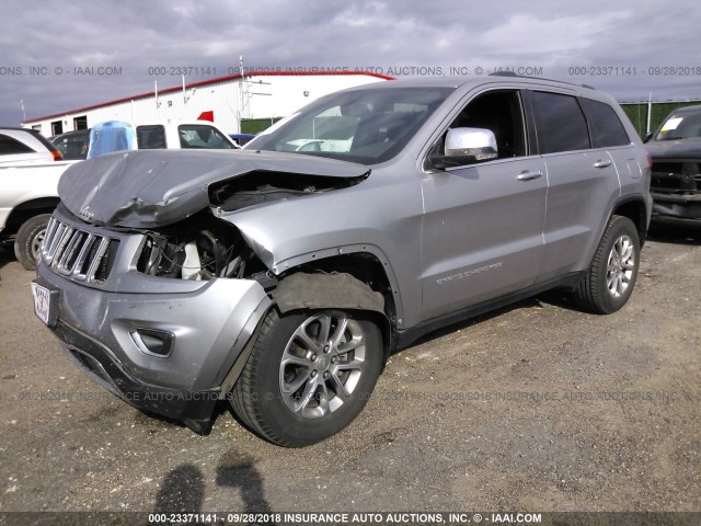 1C4RJFBG3FC205823 - 2015 JEEP GRAND CHEROKEE LIMITED SILVER photo 2