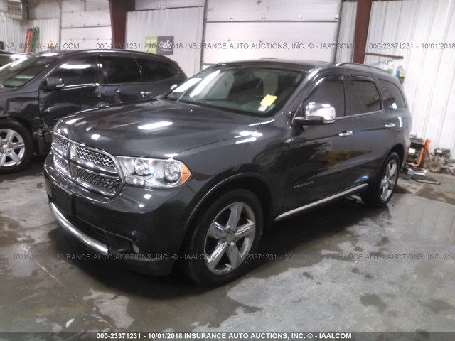 1D4SE5GT1BC594125 - 2011 DODGE DURANGO CITADEL GRAY photo 2