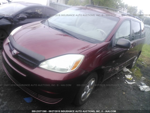 5TDZA23C44S216300 - 2004 TOYOTA SIENNA CE/LE RED photo 2