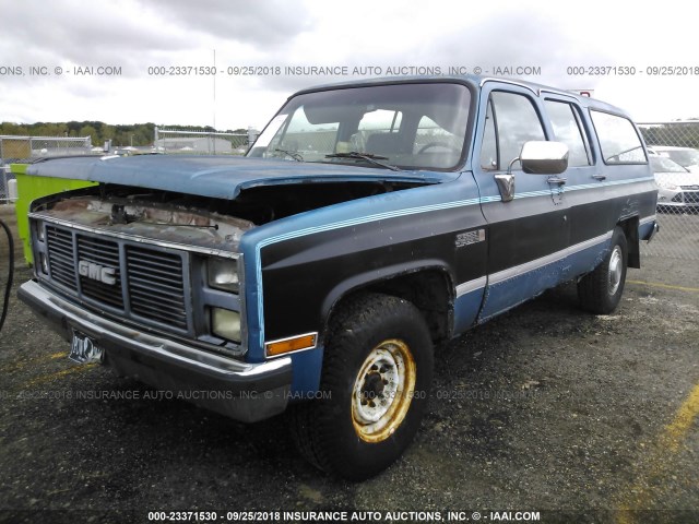 1GKGR26K0JF530920 - 1988 GMC SUBURBAN R25 CONVENTIONAL Dark Blue photo 2