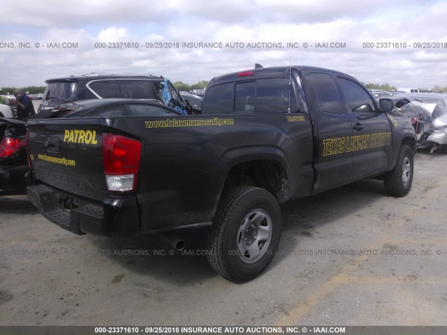 5TFRX5GN9HX091967 - 2017 TOYOTA TACOMA ACCESS CAB/SR/SR5 BLACK photo 4