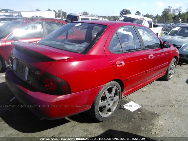 3N1AB51DX5L490506 - 2005 NISSAN SENTRA SE-R SPEC V RED photo 4