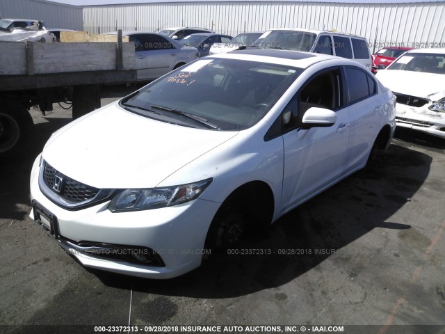 19XFB2F99EE234805 - 2014 HONDA CIVIC EXL WHITE photo 2