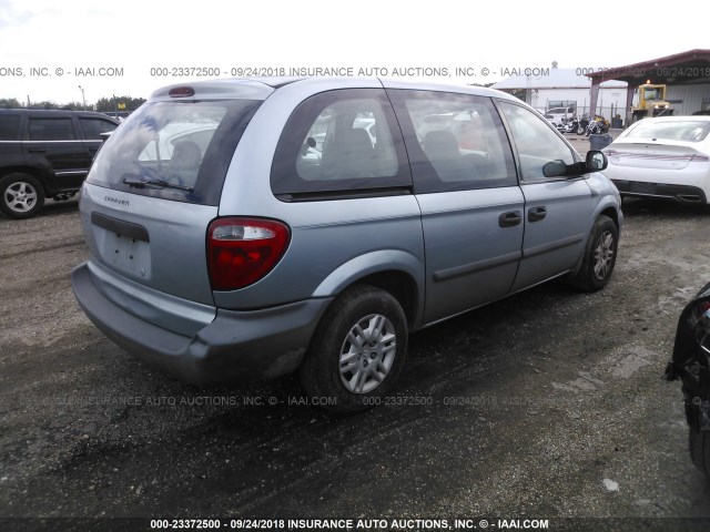 1D4GP25B65B323967 - 2005 DODGE CARAVAN SE Light Blue photo 4