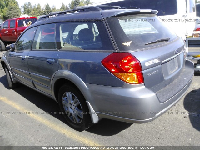 4S4BP62C056303083 - 2005 SUBARU LEGACY OUTBACK 2.5I LIMITED BLUE photo 3