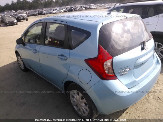 3N1CE2CP1FL426216 - 2015 NISSAN VERSA NOTE S/S PLUS/SV/SL/SR BLUE photo 3