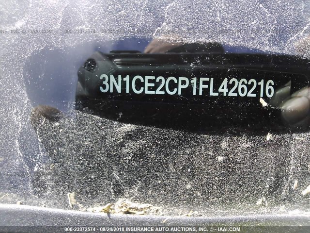 3N1CE2CP1FL426216 - 2015 NISSAN VERSA NOTE S/S PLUS/SV/SL/SR BLUE photo 9