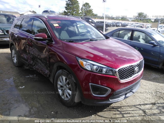 5XYPG4A30GG048936 - 2016 KIA SORENTO LX/L RED photo 1