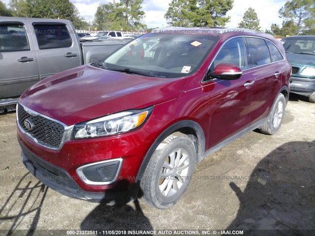 5XYPG4A30GG048936 - 2016 KIA SORENTO LX/L RED photo 2