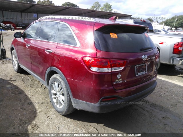 5XYPG4A30GG048936 - 2016 KIA SORENTO LX/L RED photo 3