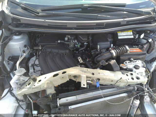 3N1CE2CP0FL381883 - 2015 NISSAN VERSA NOTE S/S PLUS/SV/SL/SR SILVER photo 10