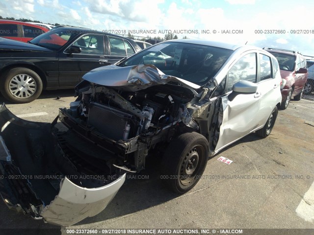 3N1CE2CP0FL381883 - 2015 NISSAN VERSA NOTE S/S PLUS/SV/SL/SR SILVER photo 2