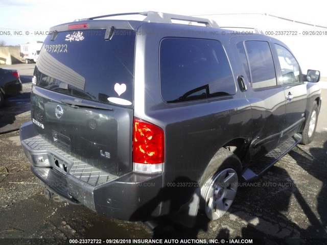 5N1AA08B65N718150 - 2005 NISSAN ARMADA SE/LE GRAY photo 4