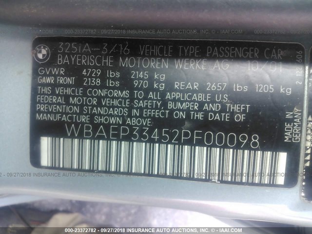 WBAEP33452PF00098 - 2002 BMW 325 XIT SILVER photo 9