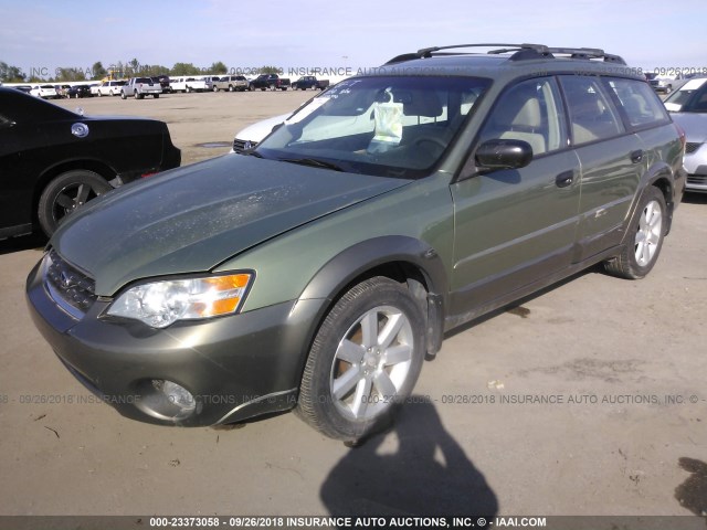 4S4BP61C977332970 - 2007 SUBARU LEGACY OUTBACK 2.5I GREEN photo 2