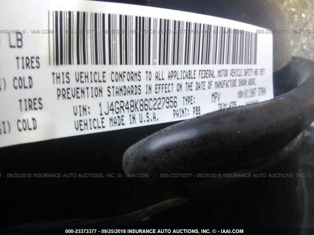 1J4GR48K86C227956 - 2006 JEEP GRAND CHEROKEE LAREDO/COLUMBIA/FREEDOM 蓝色 照片 9