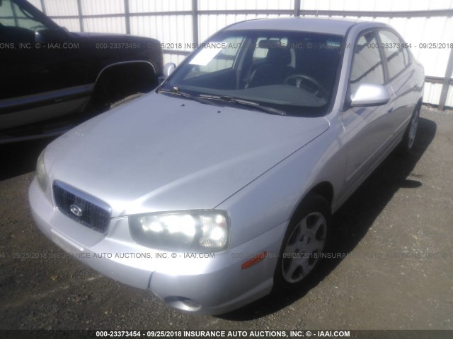 KMHDN45D82U446796 - 2002 HYUNDAI ELANTRA GLS/GT SILVER photo 2