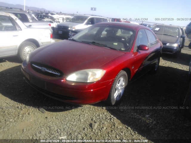 1FAFP56S1YG272321 - 2000 FORD TAURUS SEL RED photo 2