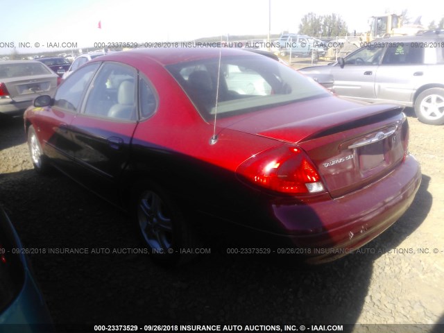 1FAFP56S1YG272321 - 2000 FORD TAURUS SEL RED photo 3